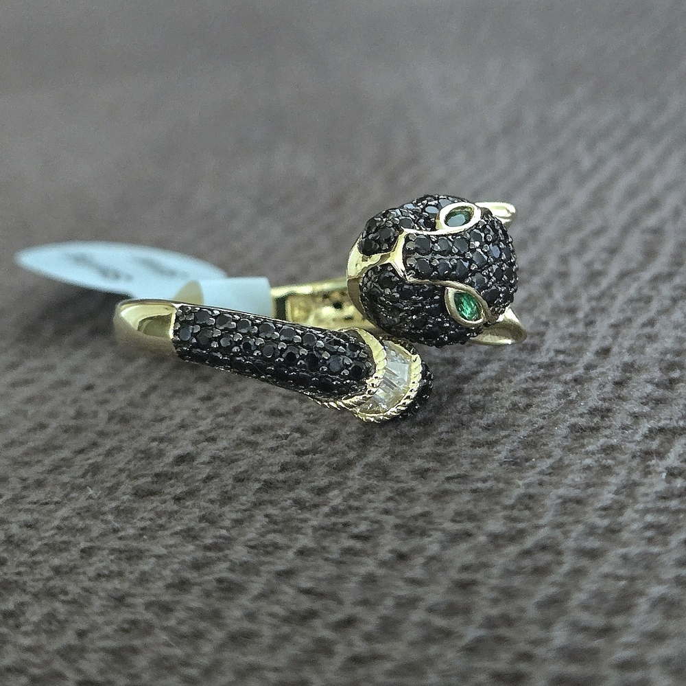 Cote d'Argent Black🖤 Panther Bypass Ring💍 - NWT - Picture 3 of 15